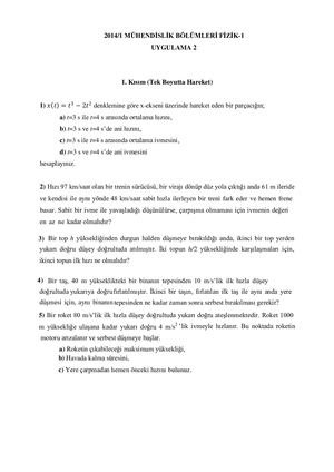 Fiz1001 U2 Tr ÜNiversite Fi̇zi̇k 1