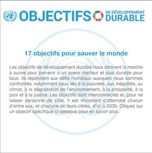 Exposition les 17 objectifs pour sauver le monde ONU