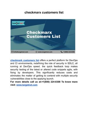 Checkmarx Customers List