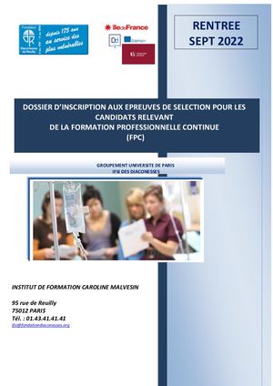 Dossier Seléction Fpc 2022 Docx