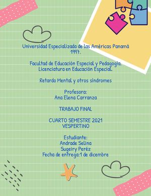 Trabajo Final De Retardo Menta Y Otros Sindromes