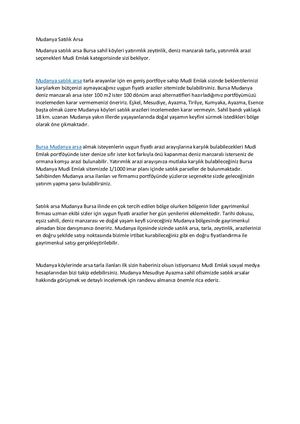 Mudanya Satılık Arsa