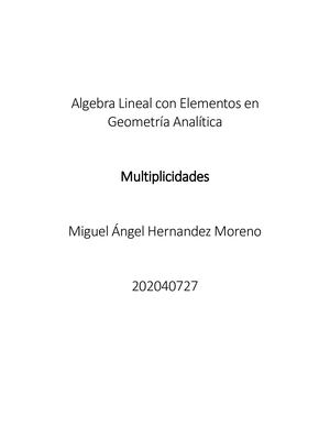 Algebra lineal - Autovalores, autovectores, multiplicidad algebraica y geométrica