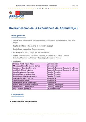 Experiencia de aprendizaje