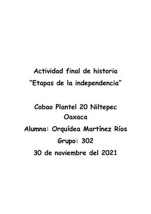 Etapas de la independencia