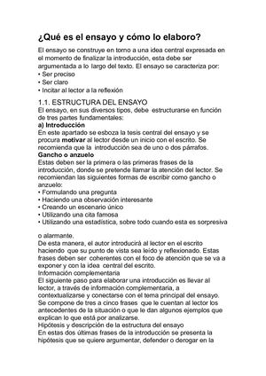 Qué Es El Ensayo Y Cómo Lo Elaboro