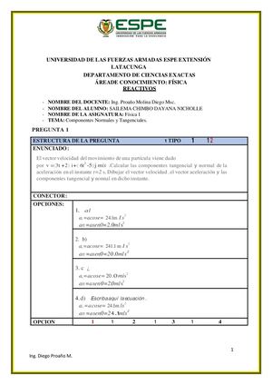 Reactivos Componentes Normales Y Tangenciales Sailema Dayana