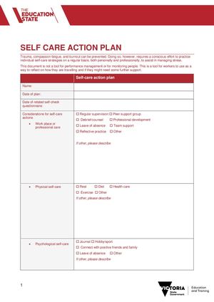 Vu22733 At3 Appendix D Self Care Action Plan