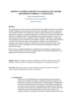 Vergara Juan Ensayo Proyecto1 Movimiento Curvilineo Normal Y Tangencial