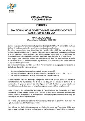 3- NOTICE+PROJETDELIB - Fixation Du Mode De Gestion Des Amortissements Et Immobilisations En M57