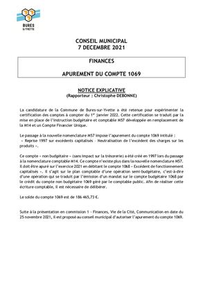 4- NOTICE+PROJETDELIB - Apurement Du Compte 1069