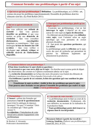 Formuler Une Problématique + Exemples