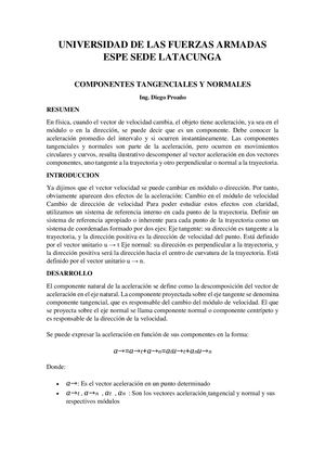 Ensayo Componentes Tangenciales Y Normales