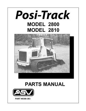 Asv Posi Track 2800 Track Loader Parts Catalogue Manual