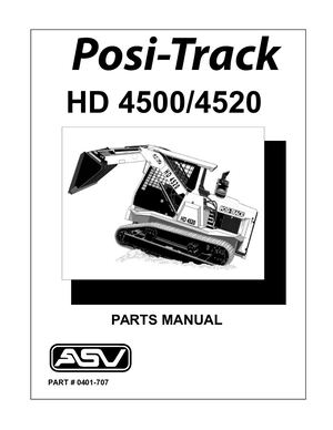 Asv Posi Track 4500 Track Loader Parts Catalogue Manual