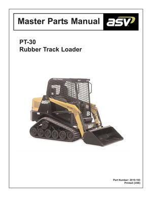 Asv Posi Track Pt 30 Track Loader Master Parts Catalogue Manual