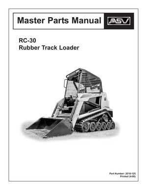 Asv Posi Track Rc 30 Track Loader Parts Catalogue Manual