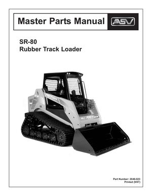 Asv Posi Track Sr 80 Track Loader Parts Catalogue Manual