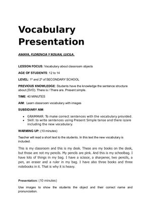 Amaya Rouan Vocabulary Presentation 1