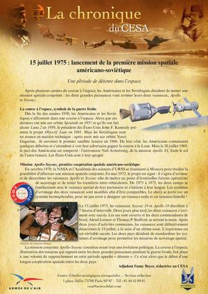 15 Juillet 1975 Apollo Soyouz