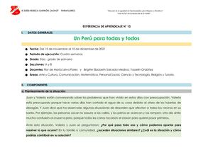 Experiencia De Aprendizaje N° 10
