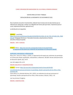 Grupos Para Lectura E Infografía Rincones