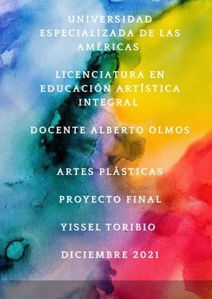 TRABAJO FINAL ARTES PLÁSTICAS - YISSEL TORIBIO