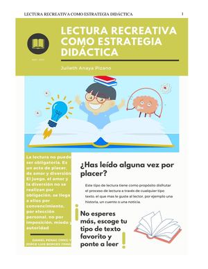 Lectura Recreativa Como Estrategia Didactica Julieth Anaya Pizano