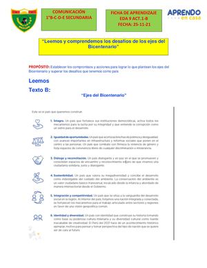 FICHA DE APRENDIZAJE DEL AREA DE COMUNICACIONmunicación 25 11