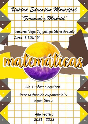 Diana Vega 3G Repaso Función Exponencial Y Logarítmica
