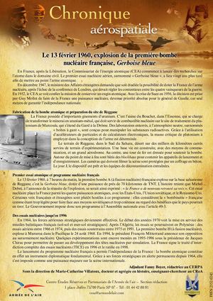 13 Fevrier 1960 Gerboise Bleue