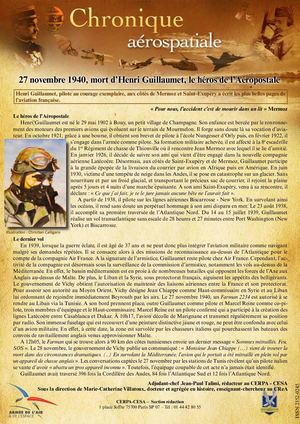 27 Novembre 1940_ Mort Henri Guillaumet