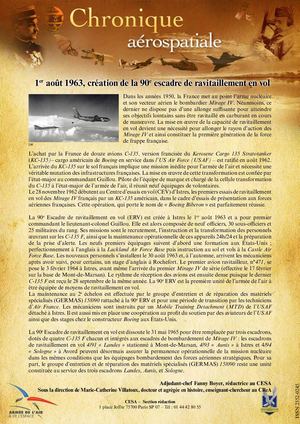 01 Aout 1963 Création de la 90e escadre de ravitaillement