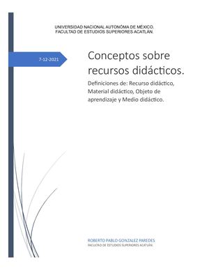 Cuadro Comparativo de recursos didácticos.