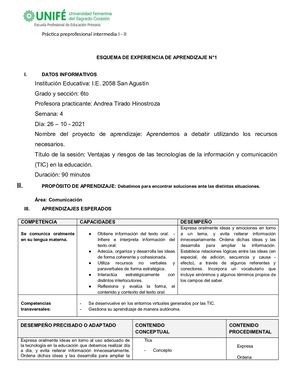 Sesión 4 De Comunicación Oralidad Para 6to Grado