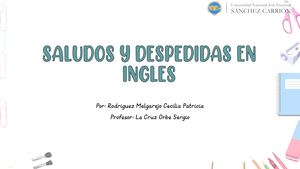 Saludos Y Despedidas En Ingles
