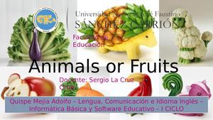 WebQuest acerca de los Animales o Frutas en Inglés