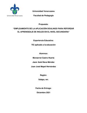 Uso De Duolingo En La Educacion Secundaria