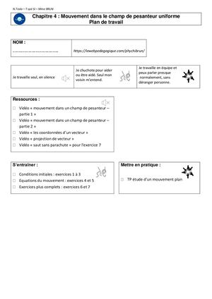 T SI Chap3 Mouvement champ de pesanteur