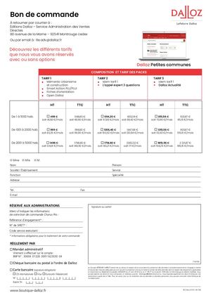 Bon de commande - Dalloz petites communes