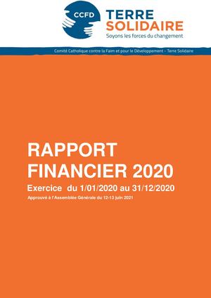 Rapport Financier 2020 - CCFD-TS