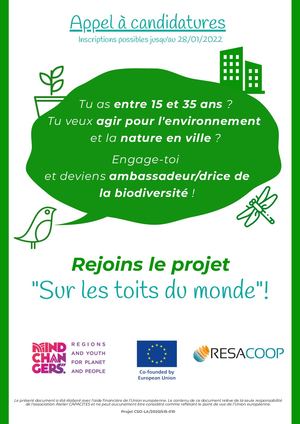 [RézoTopia] "Sur Les Toits Du Monde " - Appel à projets européen Mindchangers - Appel à candidature