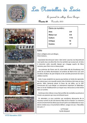 Les Nouvelles De Lucie Octobre 2021