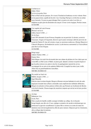 Nouveautés Romans policiers