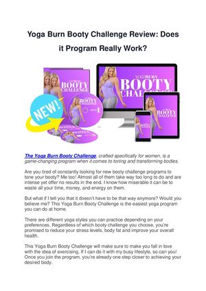 Yoga Burn Booty Challenge : Does It Program Really Work !