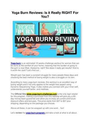 Yoga Burn Review – DON’T BUY UNTIL YOU READ MY HONEST OPINION