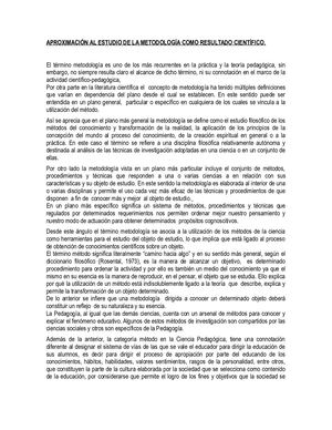 Metodología Como Resultado Científico