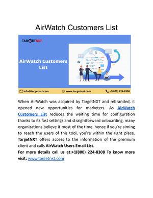 Air Watch Customers List