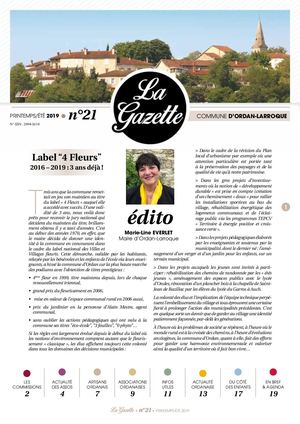 La Gazette D'Ordan Larroque - N°21 - Printemps Été 2019