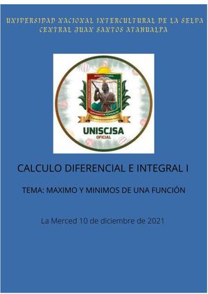 VALORES MÁXIMOS Y MÍNIMOS DE UNA FUNCIÓN